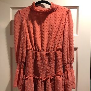 Salmon color dress with elastic waist NEW